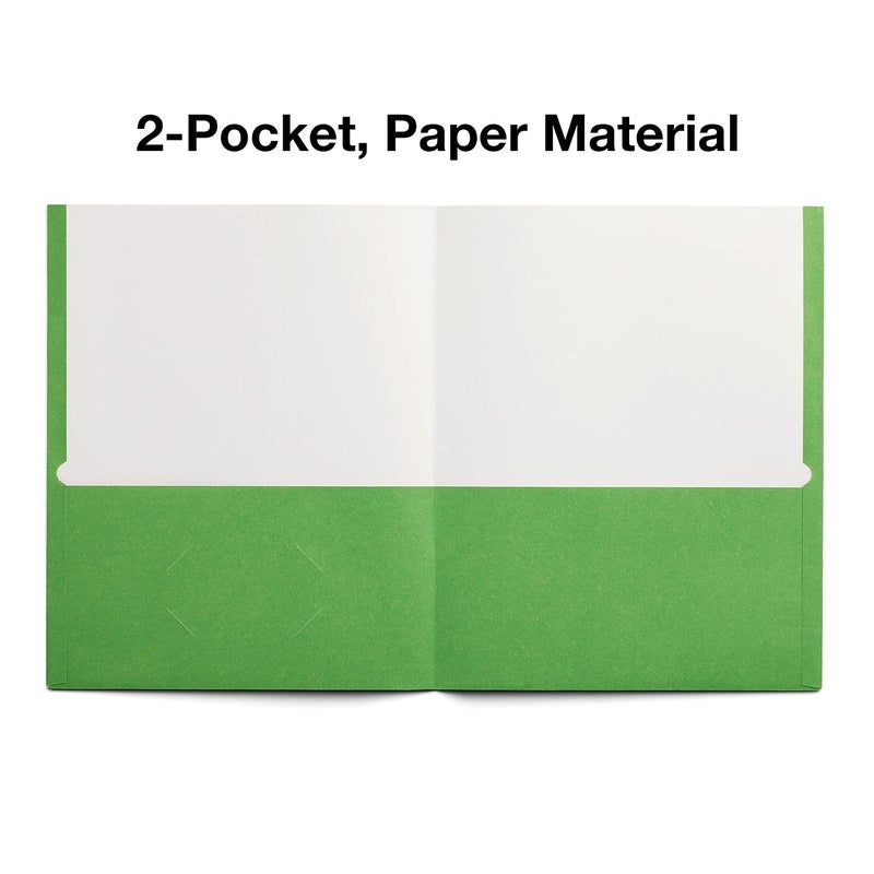 Staples 578488 Smooth 2 Pocket Folder Green 25/Box (50753/27533) - Image 3
